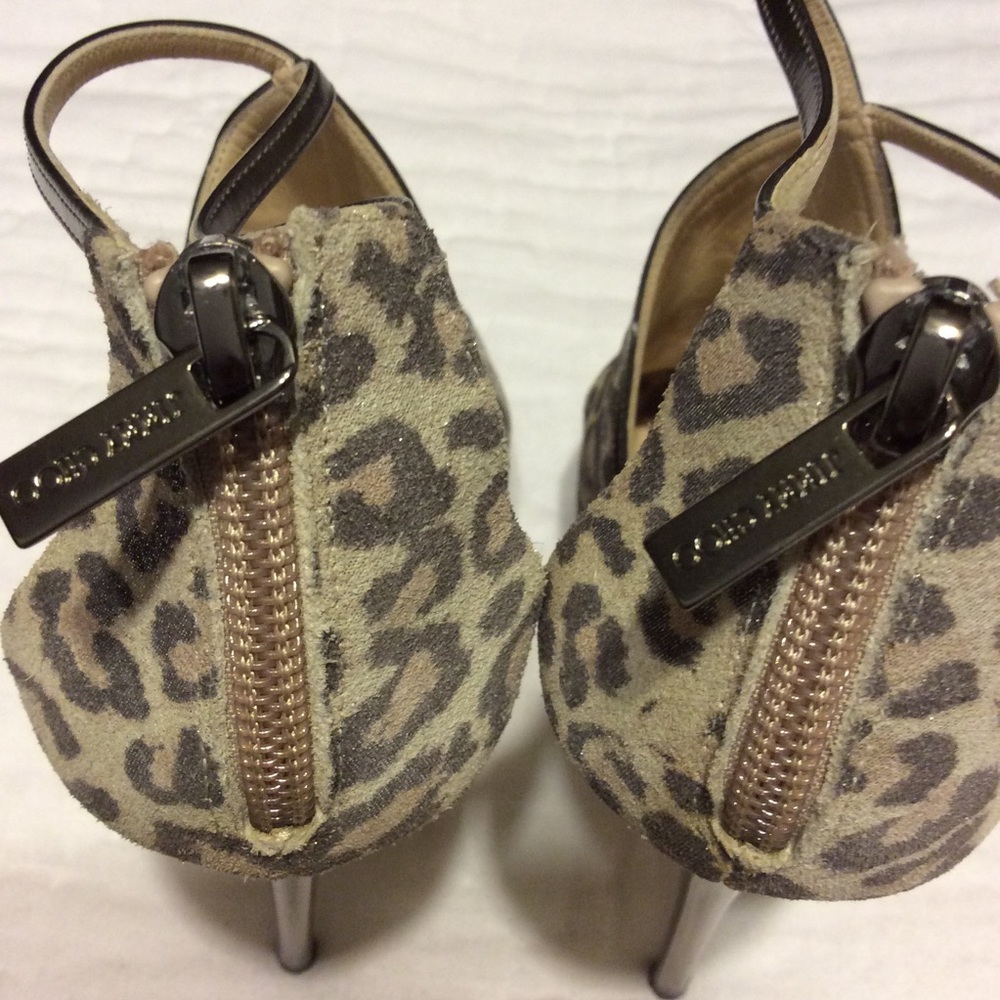 Jimmy Choo Grey Leopard Print Platform Heels - image 5